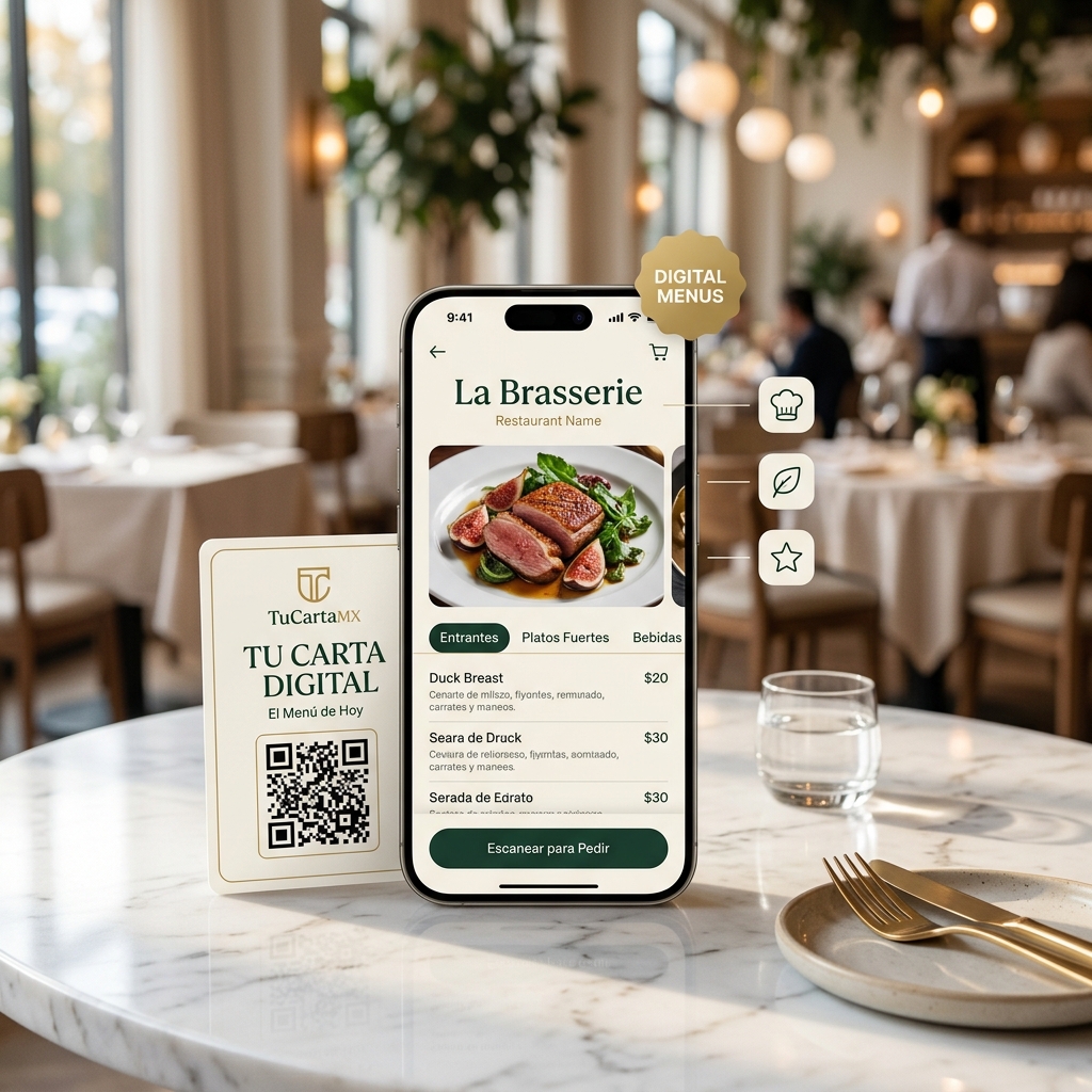 TuCartaMX mockup - Menú digital para restaurantes